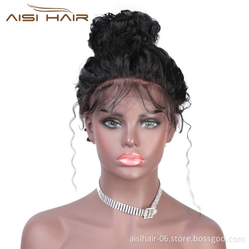 Wholesale Afro Kinky Deep Wave Natural Black Wig Curly Wave Long Lace Front Wig  Wigs For Black Women